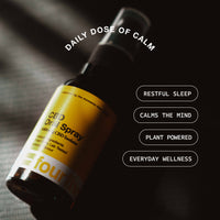 CBD Oral Spray bottle with label on a dark background