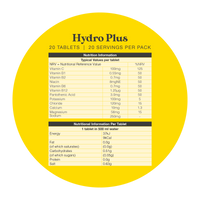Hydro Plus - Nutrition Information