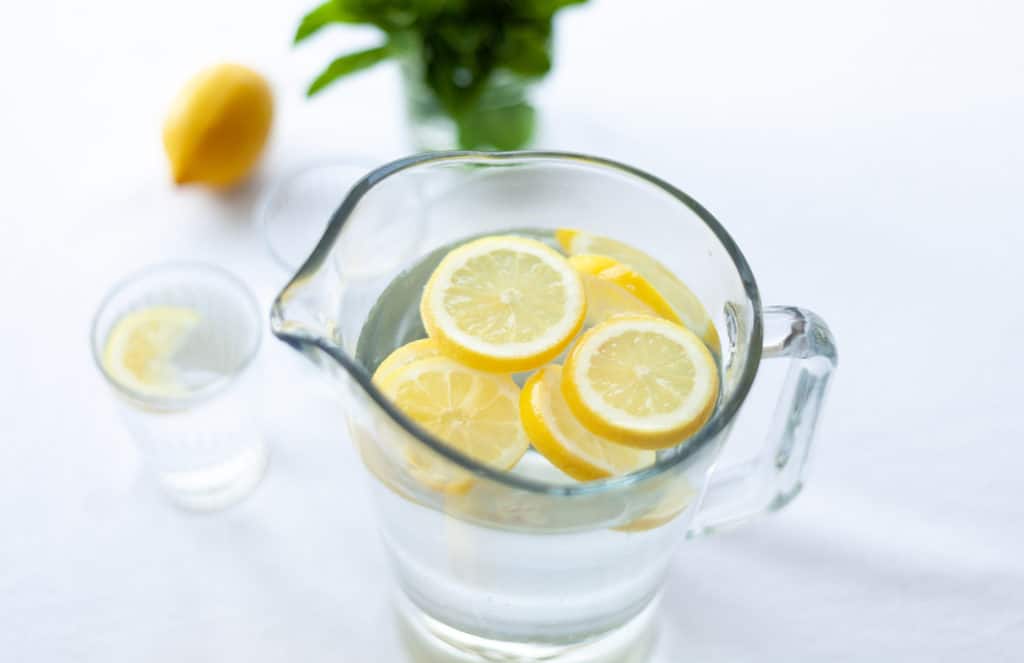 Jug of water with slices of lemon